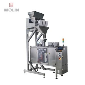 Semi automatic pet food  linear weigher filling and doypack packing machine