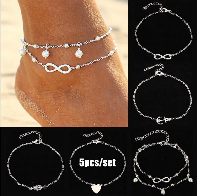 Shihan SH2020 Pretty Simple Solitaire Chain Anklets For Women Foot Jewelry