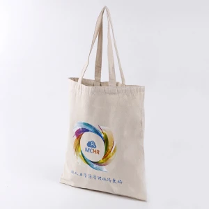 Siicoo Recycled Custom Natural Color Organic Tote Cotton Canvas Bag