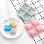 Silicone cake mold 4 with bear chocolate mold and pudding mold, bake, steamer and oven available