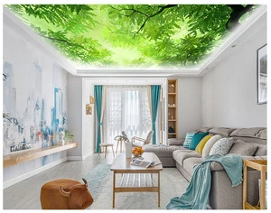 Simple european-style luxury non-woven wallpaper 3D Garden Damascus Living Room TV background wallpaper wall design