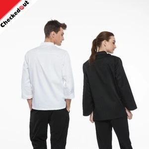 Simple fashion design collar custom breathable restaurant bar hotel chef cook uniform