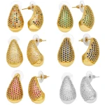 Simple fashion drop earrings female niche design with zircon jewelry accessories stud earrings