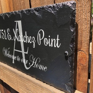 Slate with natural flaws and irregularities - Beautifully Handcrafted and Customizable Slate Home Address Plaque