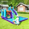 Small Custom Water Slide Spray Gun Inflatable Bouncy Castles Outdoor Jumping Bounce House Inflatable Bouncer For Kids