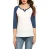 Import softtextile 3/4 Raglan Sleeve Contrast Color Spliced Round Neck Tee Tops Blouse Women Baseball T Shirt from China