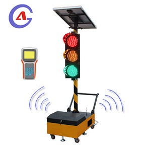 Solar wireless movable portable traffic signal light using on temporary road repairing