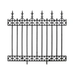 Solid cast iron fence cast from pig iron, durable and resistant to oxidation