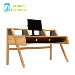 Solid wood studio music desk audio professional desk good quality wood desk