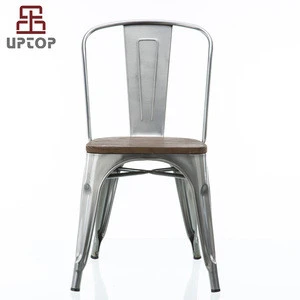 (SP-MC035) French industrial furniture metal dining galvanized steel chair