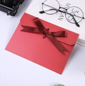 Specialty Paper Envelope with Ribbon Closed