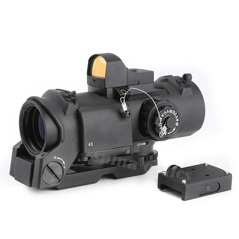 SPINA OPTICS 4X 4x32F+HD400 crossbow Optic sight Hunting rifle Scope With Mini Red Dot Scope Sight