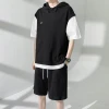 Sports T-shirt Set A pair of handsome  T-shirt ins trend summer brand basketball uniform jersey set