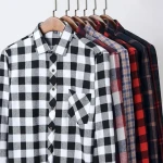 Spring New Arrival Wholesale Mens Brushed Plaid Shirt Casual Comfortable Slim Fit Flannel Plaid Shirt for Men
