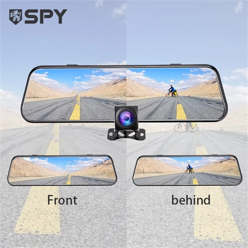 SPY Car Recorder Back Up Rear Night Vision Security Front Mirror Video Dvr Camera In Car Big Screen