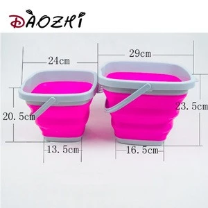 Square middle big size 5L 10L PP and TPE plastic folding bucket pail storage bucket for sand