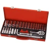 SRUNV 24pcs 1/2 Inch long 6point sockets Hand Tool Set with  Rotator Ratchet wrench and other repair tools