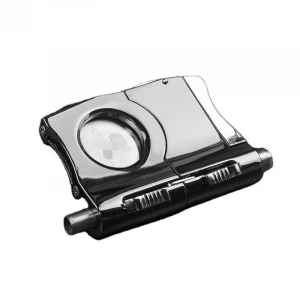 Stainless steel cigar cutter multifunctional with double cigar drill hole opener portable cigar accessories with gift box