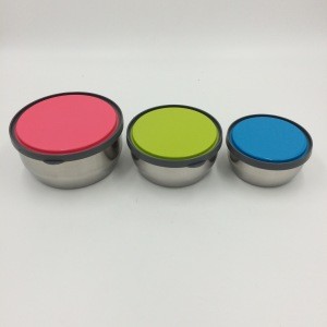 Stainless steel food storage container set containers with lid silicone