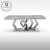 Import stainless steel glass top dining table and 6 chair dining room furniture from China