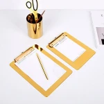 Stainless Steel Gold Menu Clip, Bill Clip, A4 Paper Clipboard