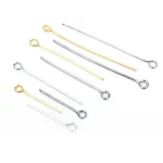 Stainless Steel Silver Tone Wire Eye Pins Smooth Loop Findings Head Pin DIY Jewelry Making