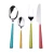 Import Stainless steel tableware with straight round handle, 4 pieces of plastic handle, cutlery, fork and spoon family combination from China