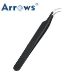 Stock Beauty Makeup Tools Black Stainless Steel Slant Eyebrow Tweezer