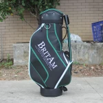 Stock golf bags PU Leather Luxury Golf Cart Bag With Zipper Off Panel Enable to Customized Name