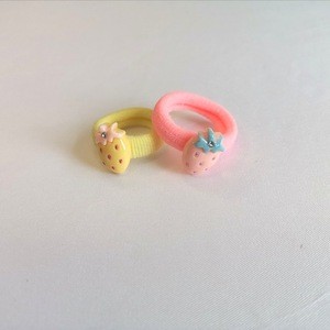 strawberry Korean towel ring children&#39;s hair accessories hair ring hair ties with plastic balls