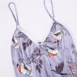 STZ1834 Four-piece spring and autumn ice silk pajamas feminine sling silk long-sleeved thin pajamas suit home service