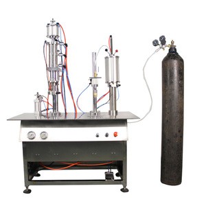 superior material Semi-automatic aerosol gas filling machine for insecitide spray can shaving foam