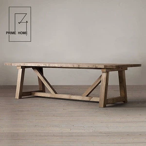 Support customization French New Design Style Luxury Custom Made Long Wood Rustic Dining Table,rustic table
