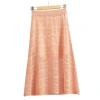 sweater dresses women Ice silk knitted A-word skirt for womens new summer style thin skirt with high waist hollow out