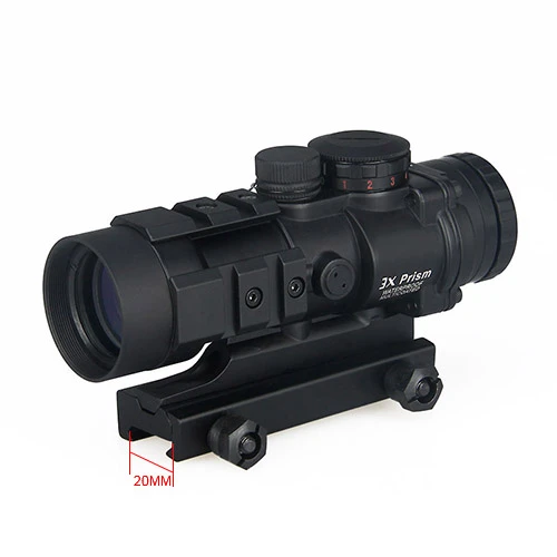 tactical air gun rifle scope 3x Prism Red Dot Sight with Ballistic CQ Reticle