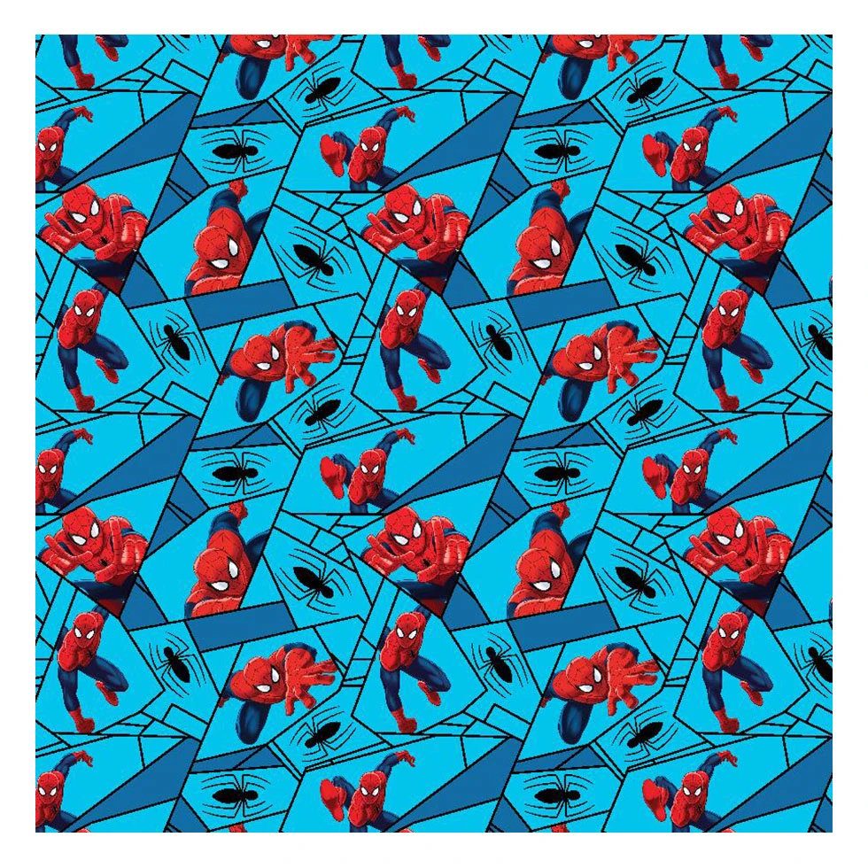 The factory outlet spider man cartoon custom 100% cotton woven 135gsm fabric digital printing for garment