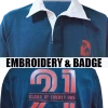 Traditional Stripe Knit Badged Leaver Rugby Jersey