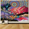 Trippy psychedelic tapestry hippie chkra tapestry wall hanging custom aubusson tapestry