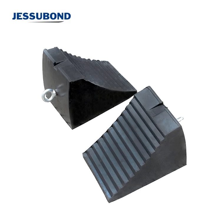 truck stopper standard black rubber wheel chock block for the small  vehicle type truck