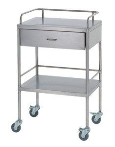 Two-layer, One Drawer Stainless Steel Hospital Trolley with Wheels CY-D402A