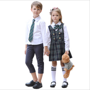 Unisex British style preschool/Kindergarten uniform in shirt+pant+dress