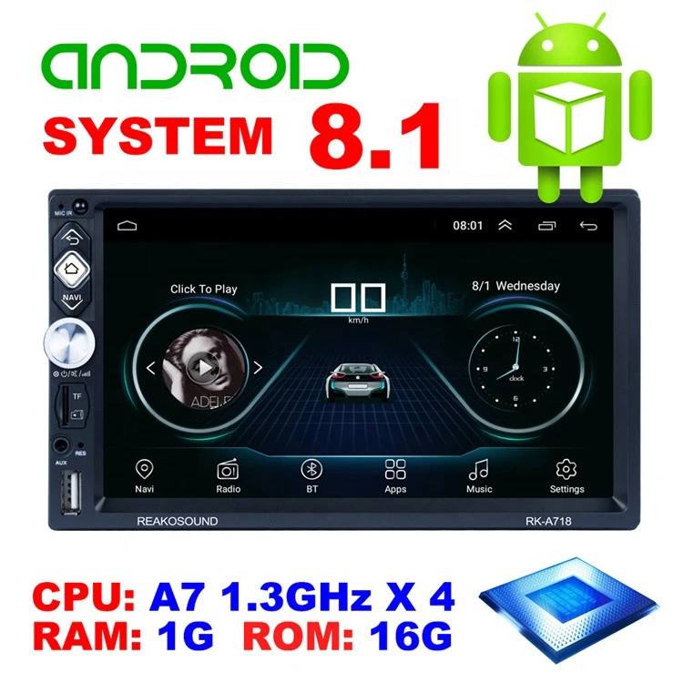 Universal 7&quot; HD Touch Screen  Auto Radio Stereo Car Audio Support1080P Video Subwoofer  Rear View Android Car Multimedia Player