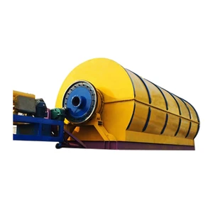 Used plastic rubber products recycling to diesel equipment pyrolysis refinery machine