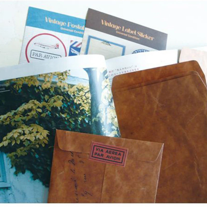 Vintage distressed color Kraft paper envelopes Paper bags Painted Brown envelopes