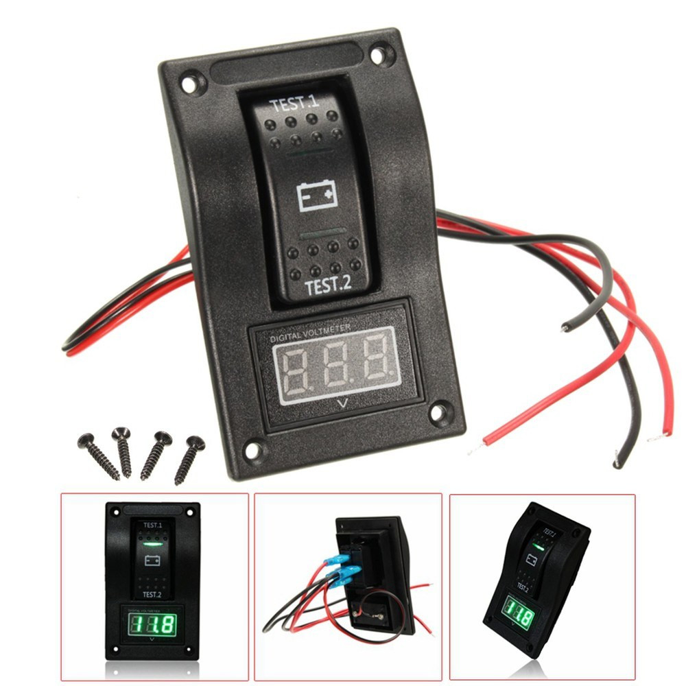 Buy Voltmeter Battery Test Panel Rocker Switch Dpdt/on-off-on For ...