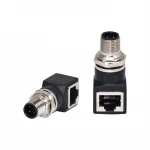 Waterproof M12 A/B/C/D Coding 90 degree adapte Male to Rj45 Adapter Circular Connector