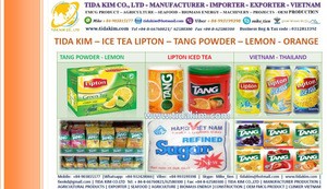 WHITE REFINED SUGAR TANG POWDER FRUIT JUICE ORANGE LEMON LIPTON ICE TEA DRINKS - TIDA KIM -VIETNAM CASHEW NUTS TIDA KIM