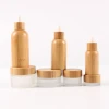 Wholesale 10ml20ml30ml50ml100ml High Quality Screen Printing Glass Bamboo Cover Bamboo Lid Jar for Personal Care