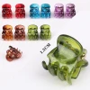 wholesale 1.5cm transparent plastic hair claw for girl mixed color mini hair claw