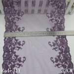 Wholesale 32cm purple garment embroidery lace fabric